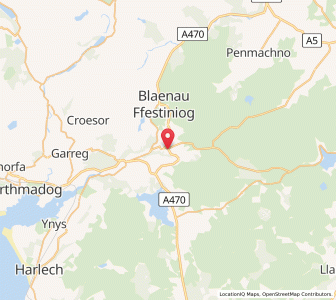 Map of Llan Ffestiniog, WalesWales