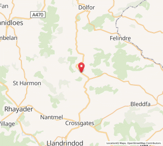 Map of Llananno, WalesWales
