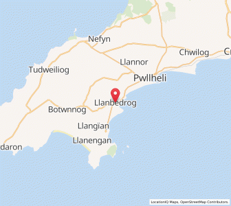 Map of Llanbedrog, WalesWales