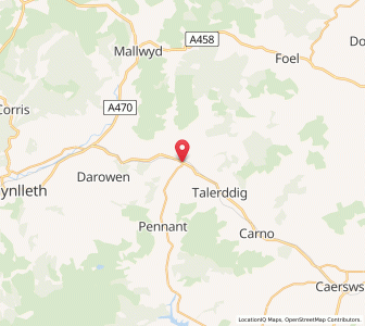 Map of Llanbrynmair, WalesWales