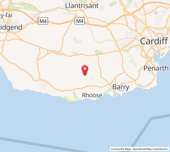 Map of Llancarfan, WalesWales