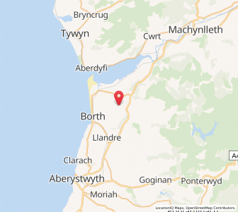 Map of Llancynfelyn, WalesWales