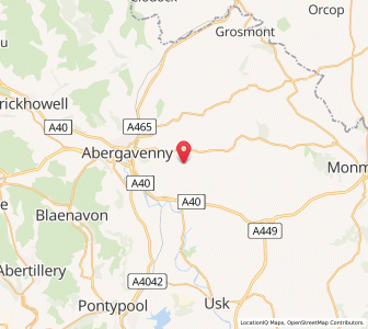 Map of Llanddewi Rhydderch, WalesWales