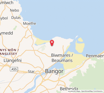 Map of Llanddona, WalesWales