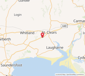 Map of Llanddowror, WalesWales