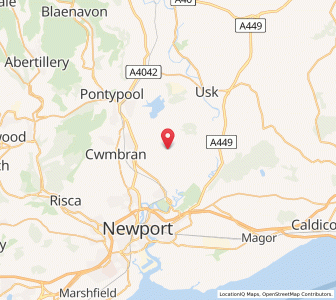 Map of Llandegveth, WalesWales