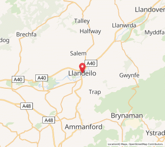 Map of Llandeilo, WalesWales