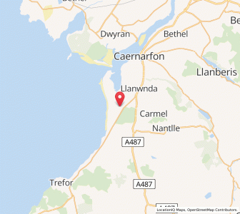 Map of Llandwrog, WalesWales