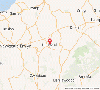 Map of Llandysul, WalesWales