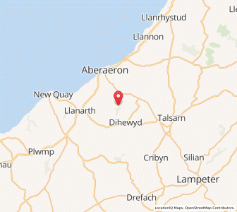 Map of Llanerch-Aeron, WalesWales
