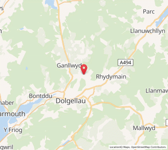 Map of Llanfachreth, WalesWales