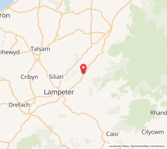 Map of Llanfair Clydogau, WalesWales
