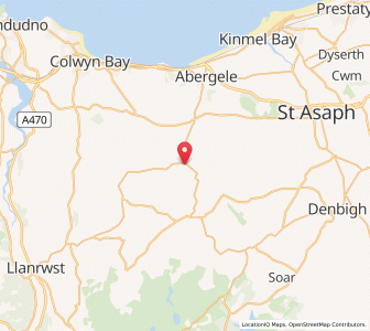 Map of Llanfair Talhaiarn, WalesWales