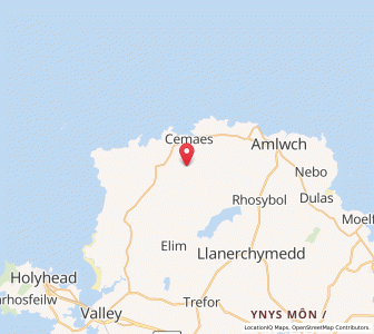 Map of Llanfechell, WalesWales