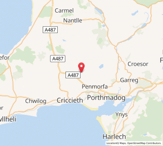 Map of Llanfihangel-y-pennant, WalesWales
