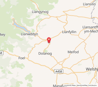 Map of Llanfihangel-yng-Ngwynfa, WalesWales