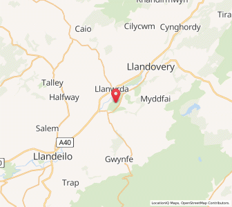 Map of Llangadock, WalesWales