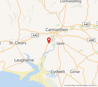 Map of Llangain, WalesWales