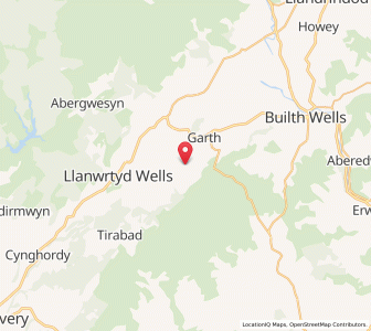 Map of Llangammarch Wells, WalesWales
