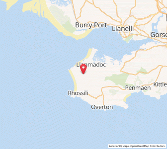 Map of Llangennith, WalesWales