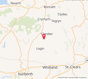 Map of Llanglydwen, WalesWales