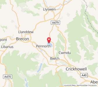 Map of Llangorse, WalesWales