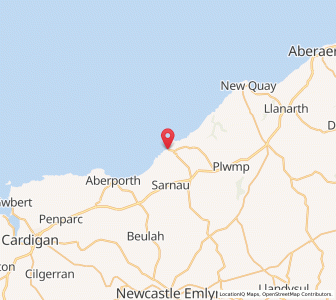 Map of Llangranog, WalesWales