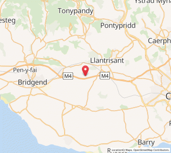 Map of Llanharry, WalesWales