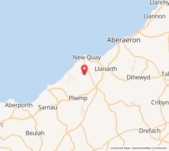 Map of Llanllwchaiarn, WalesWales