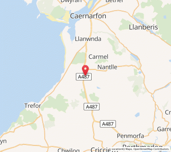 Map of Llanllyfni, WalesWales