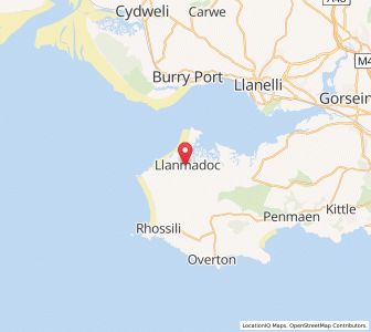 Map of Llanmadoc, WalesWales