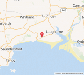 Map of Llanmiloe, WalesWales