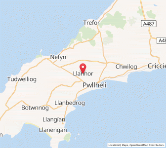 Map of Llannor, WalesWales