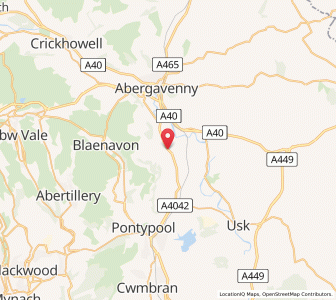 Map of Llanover, WalesWales