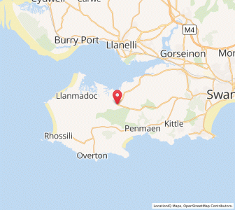 Map of Llanrhidian, WalesWales