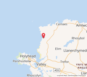 Map of Llanrhyddlad, WalesWales