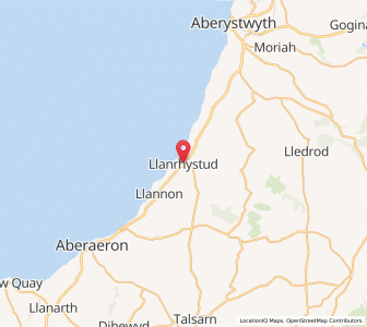 Map of Llanrhystud, WalesWales