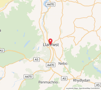Map of Llanrwst, WalesWales