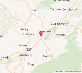 Map of Llansadwrn, WalesWales