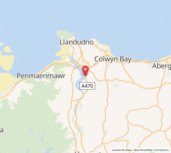 Map of Llansantffraid Glan Conwy, WalesWales