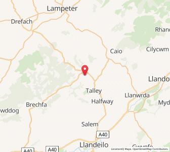 Map of Llansawel, WalesWales