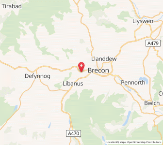 Map of Llanspyddid, WalesWales