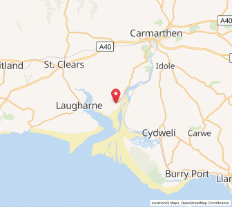 Map of Llansteffan, WalesWales