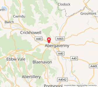 Map of Llanwenarth, WalesWales