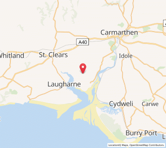 Map of Llanybri, WalesWales