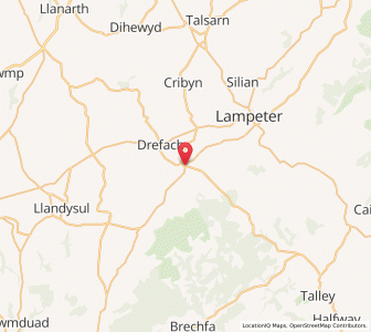 Map of Llanybydder, WalesWales