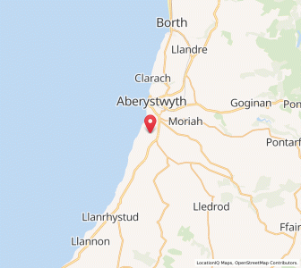 Map of Llanychaiarn, WalesWales