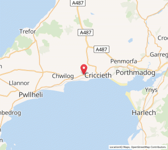 Map of Llanystumdwy, WalesWales