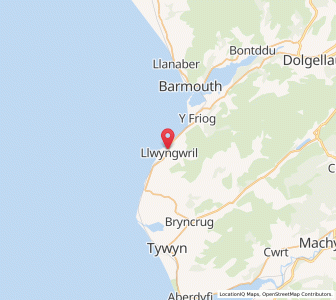 Map of Llwyngwril, WalesWales