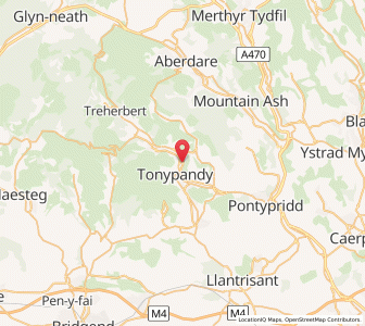 Map of Llwynypia, WalesWales
